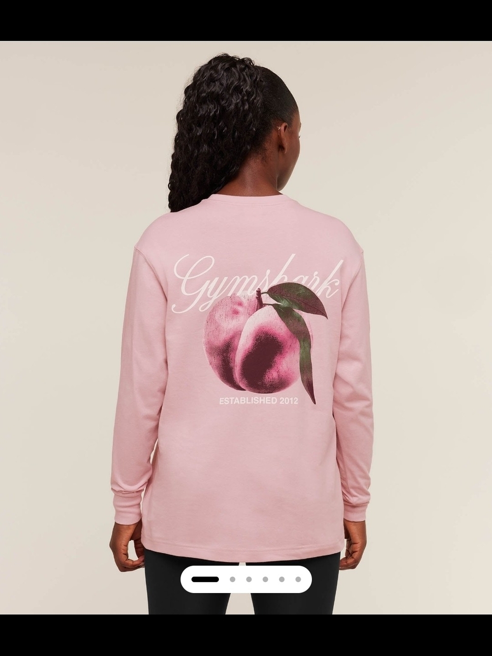 Gymshark Pink Peach Graphic Long Sleeve Shirt